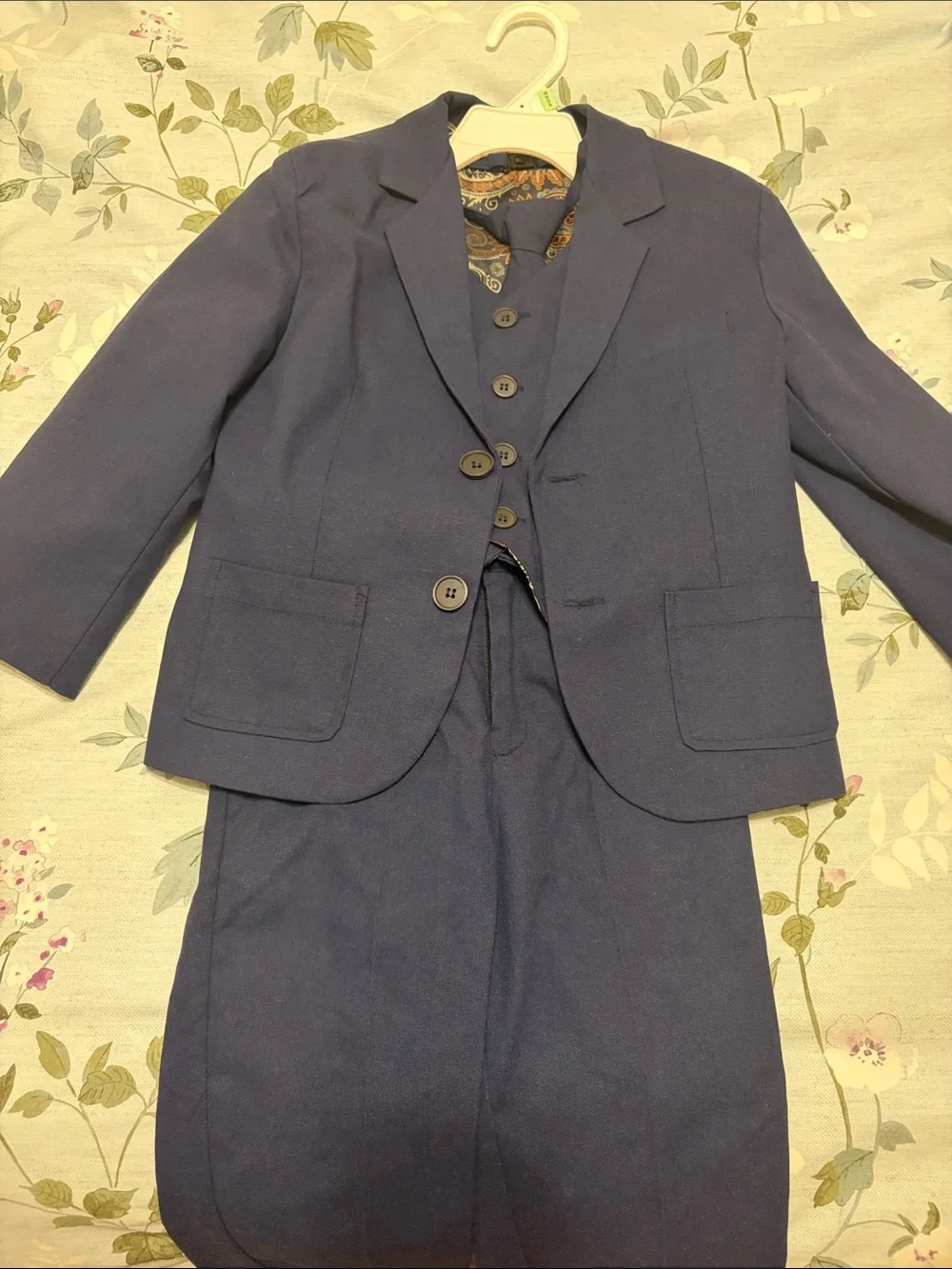 Classic Navy Boys' Suit Jacket and Vest Set